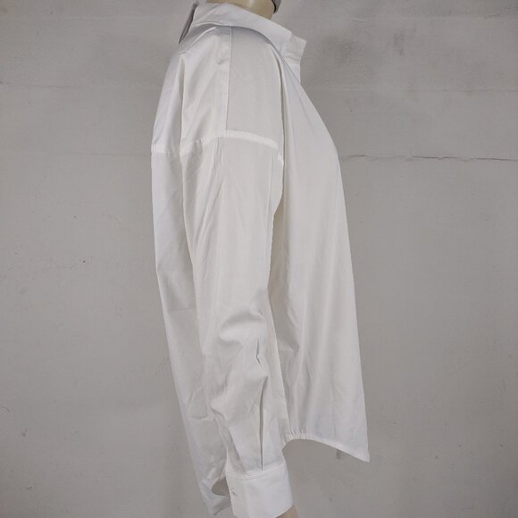 NWT Magaschoni white long sleeve button front shirt blouse ladies size XS - Picture 3 of 9